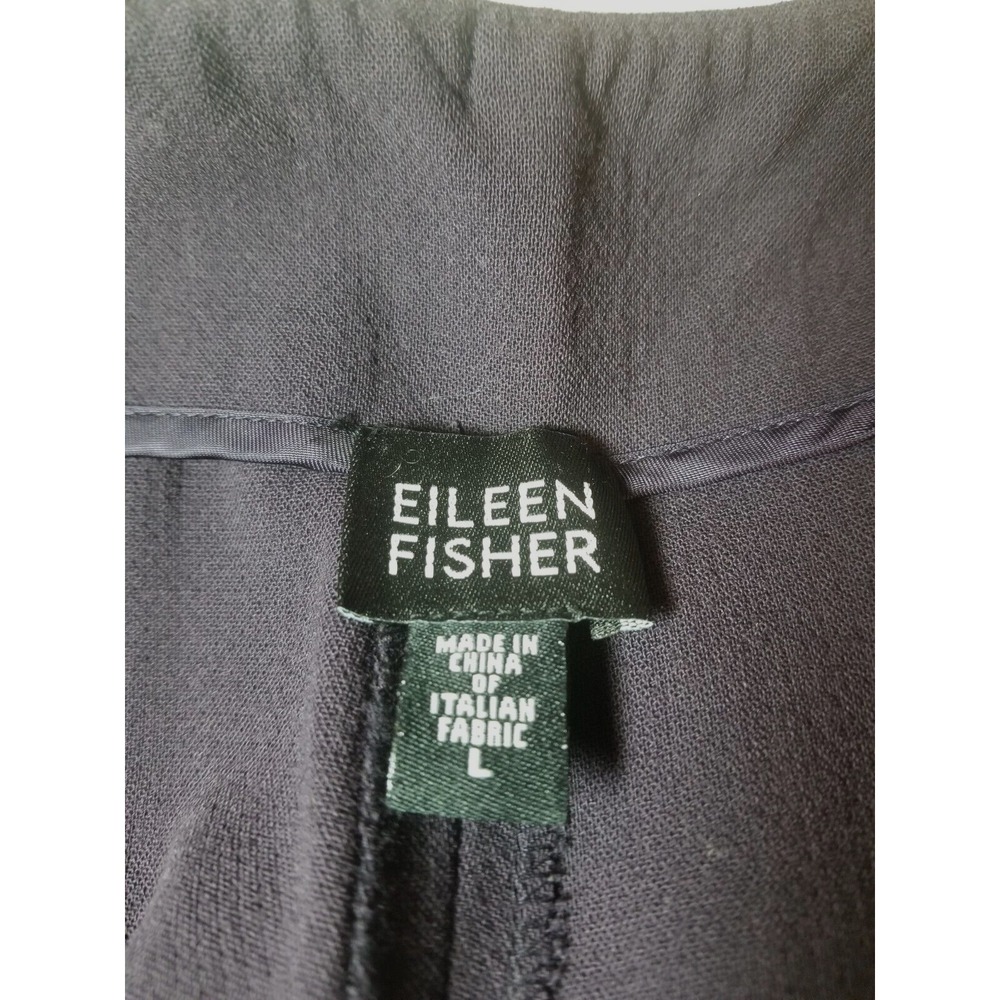 Eileen Fisher Plum Italian Fabric Front Zip Flat Front Wide Leg Pants Large - Picture 3 of 9